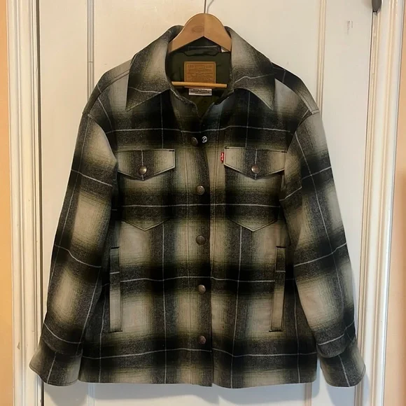 Levi’s Wool Plaid Shirt Jacket - Picture 2 of 5